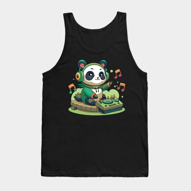 cute panda playing dj music Tank Top by Shapwac12